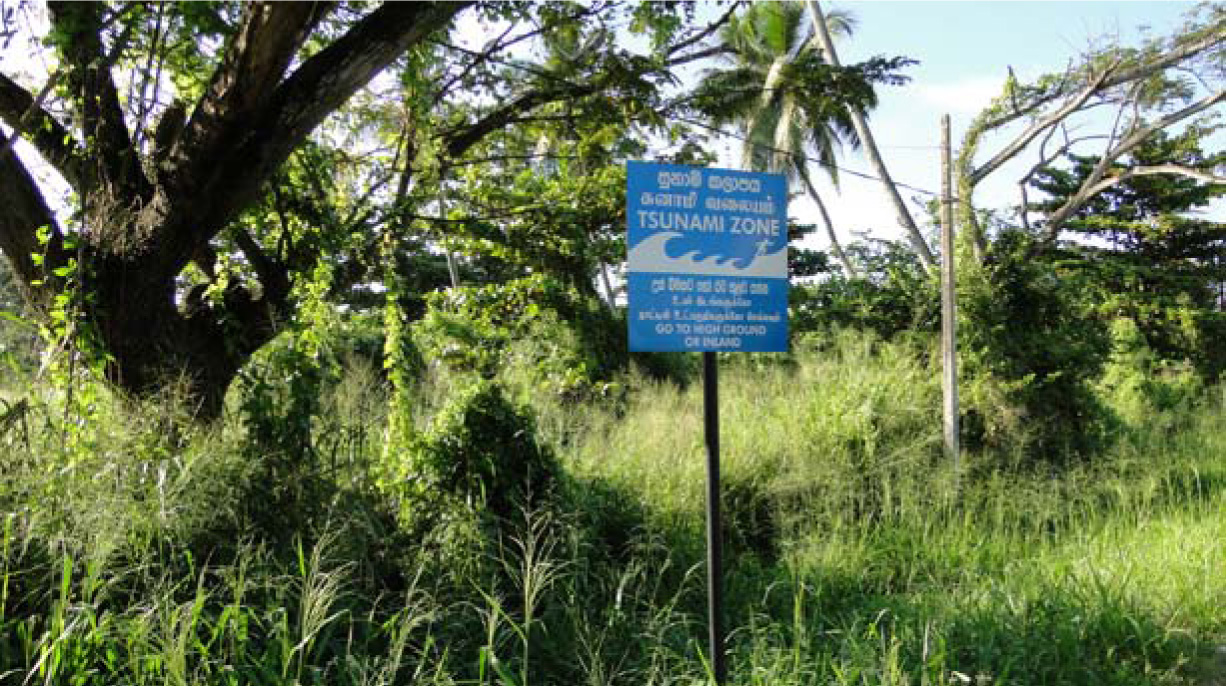 znak "Tsunami Zone"