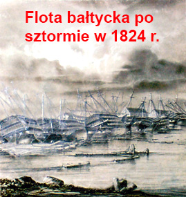 Flota bałtycka po sztormie w 1824 r.