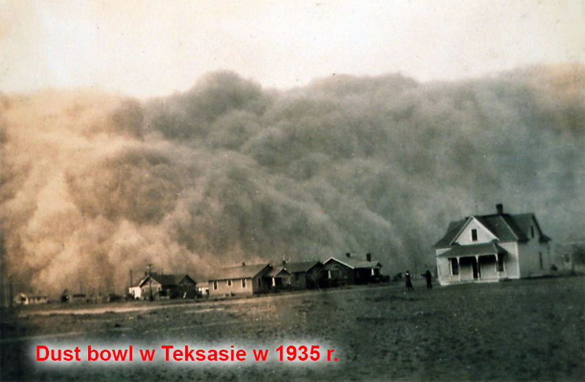 Dust bowl w Teksasie w 1935 r.